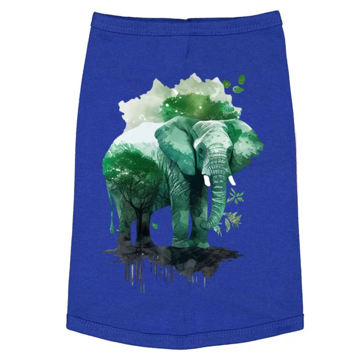 Earth Day Elephant Watercolor Art Green Theme Restore Earth Cute Gift Doggie Tank