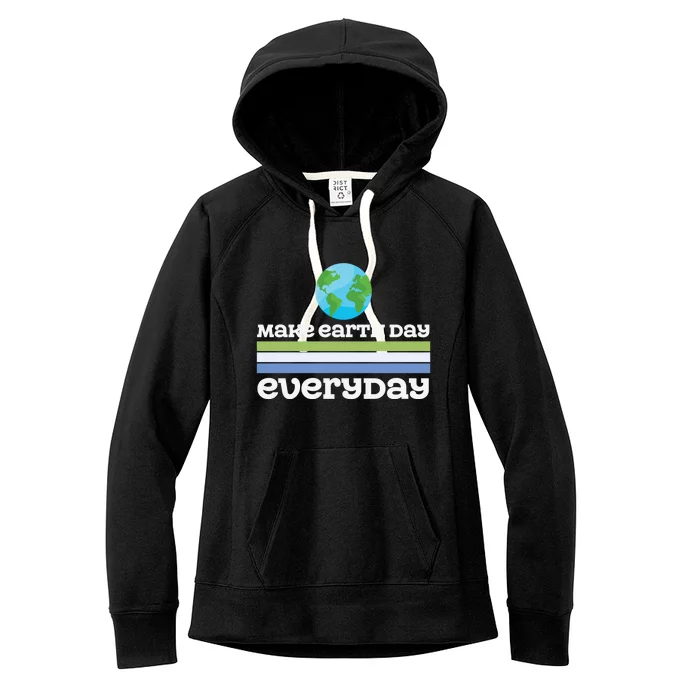 Earth Day Every Day Rainbow Make The Earth Green Again Gift Women's Fleece Hoodie