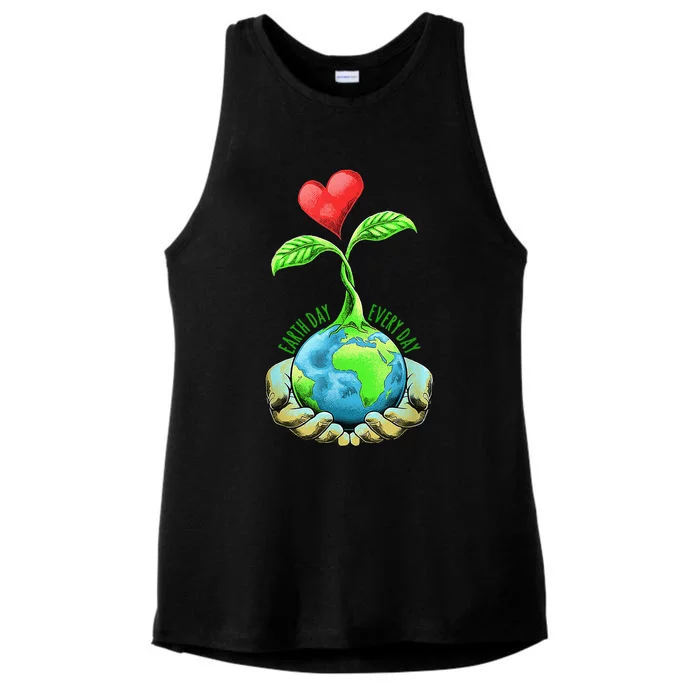 Earth Day Everyday Earth Day Ladies Tri-Blend Wicking Tank