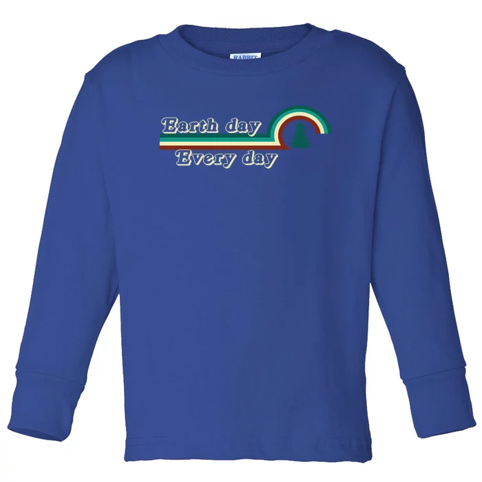 Earth Day Everyday Global Warming Climate Change Retro Gift Toddler Long Sleeve Shirt