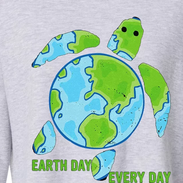 Earth Day Every Day Protect The Planet Save The Sea Turtles Cropped Pullover Crew