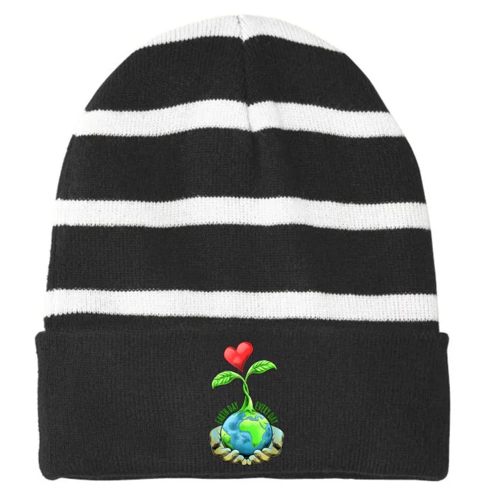 Earth Day Everyday Earth Day Gift Striped Beanie with Solid Band