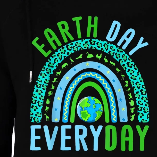 Earth Day Everyday Rainbow Design Earth Day Womens Funnel Neck Pullover Hood