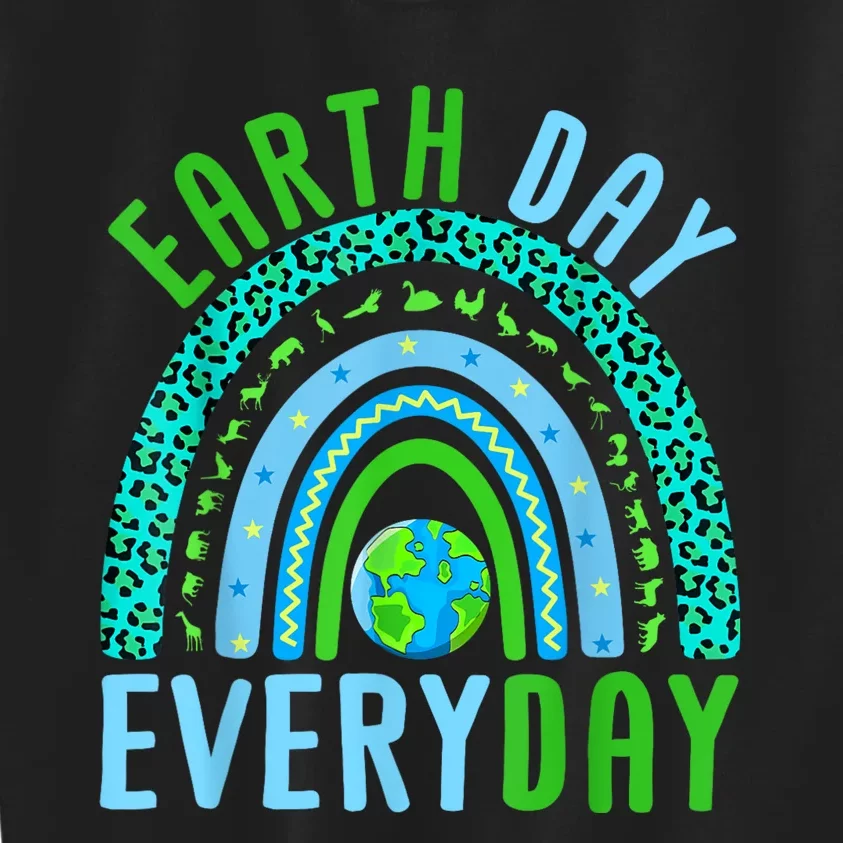 Earth Day Everyday Rainbow Design Earth Day Kids Sweatshirt