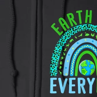 Earth Day Everyday Rainbow Design Earth Day Full Zip Hoodie