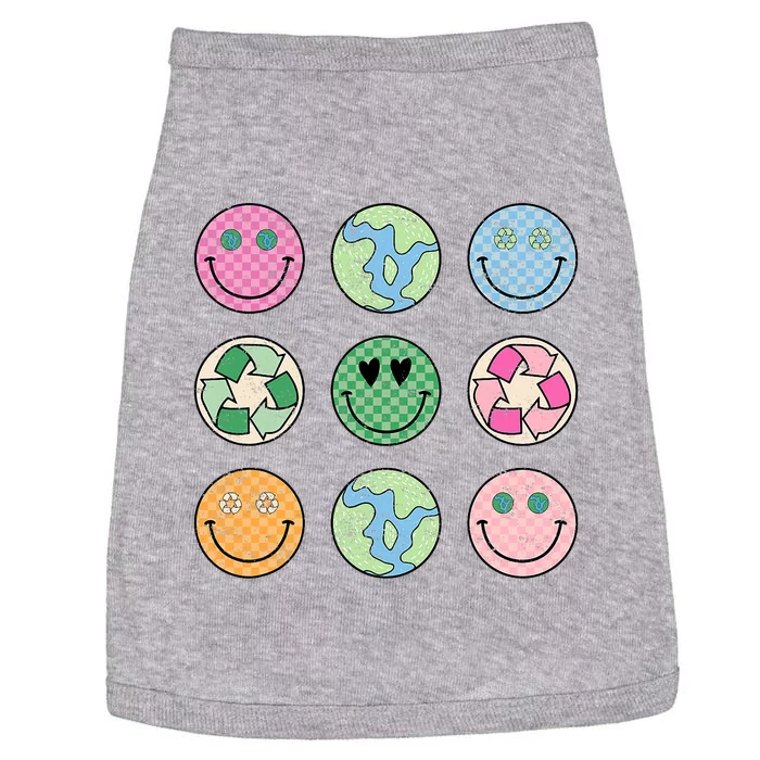 Earth Day Everyday Groovy Face Recycle Save Our Planet Doggie Tank