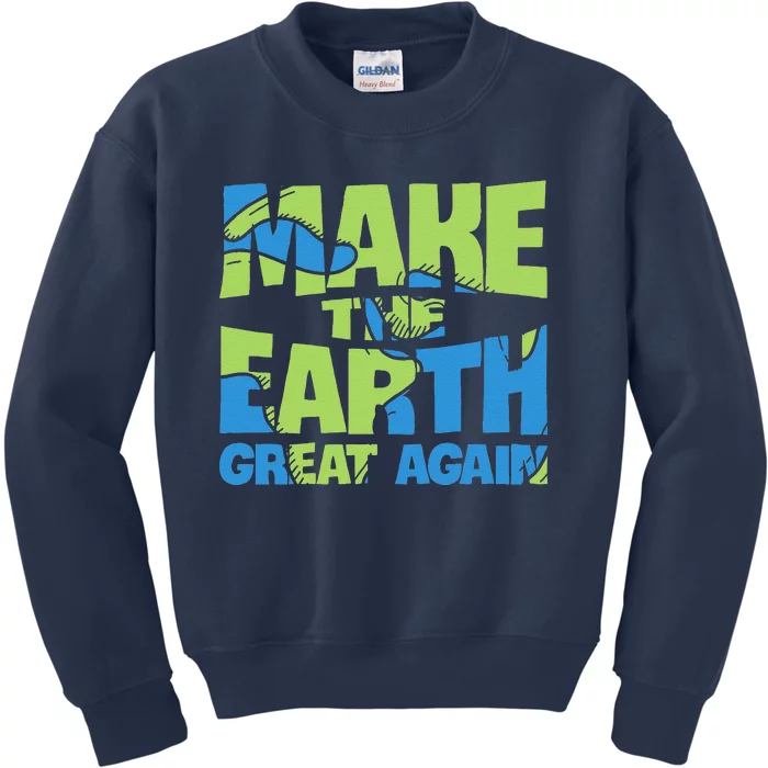 EARTH DAY EVERY DAY Rainbow Make The Earth Green Again Kids Sweatshirt