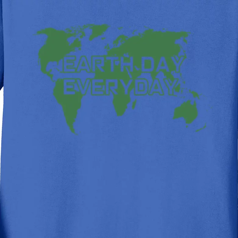 Earth Day Everyday Mother Earth Distressed Green Cool Gift Kids Long Sleeve Shirt