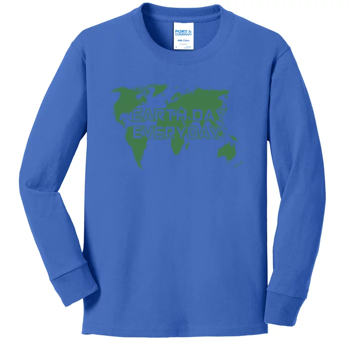 Earth Day Everyday Mother Earth Distressed Green Cool Gift Kids Long Sleeve Shirt