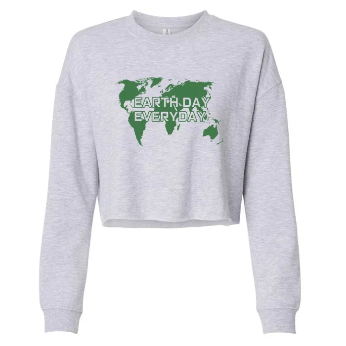 Earth Day Everyday Mother Earth Distressed Green Cool Gift Cropped Pullover Crew