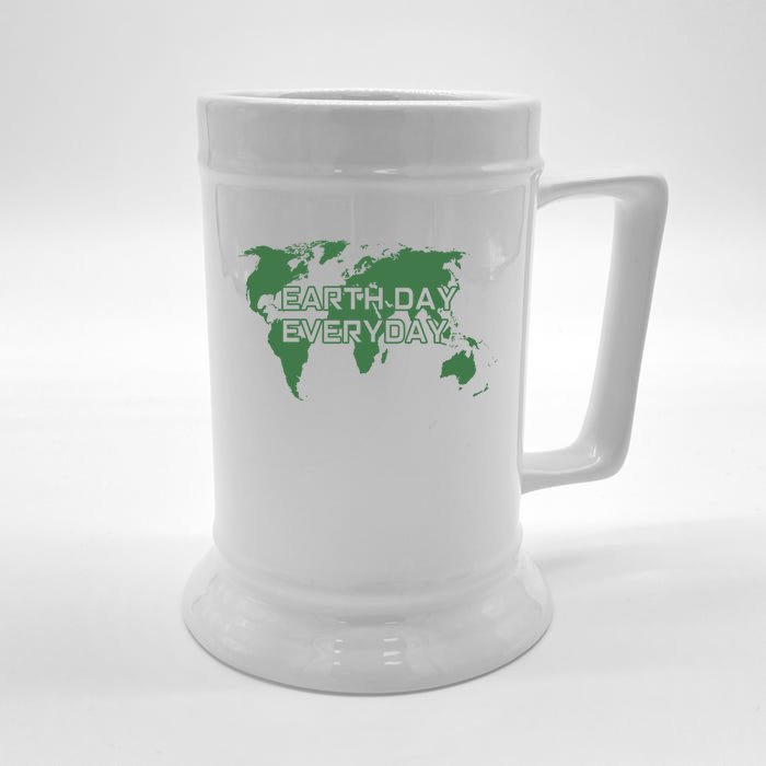 Earth Day Everyday Mother Earth Distressed Green Cool Gift Front & Back Beer Stein