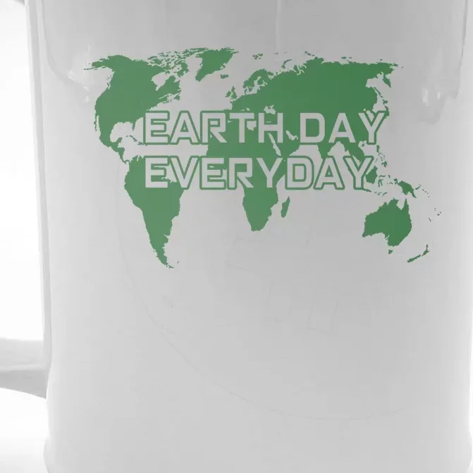 Earth Day Everyday Mother Earth Distressed Green Cool Gift Front & Back Beer Stein