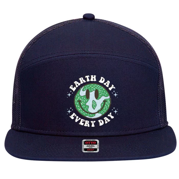 Earth Day Everyday Protect Our Planet Save Mother Earth Cool Gift 7 Panel Mesh Trucker Snapback Hat