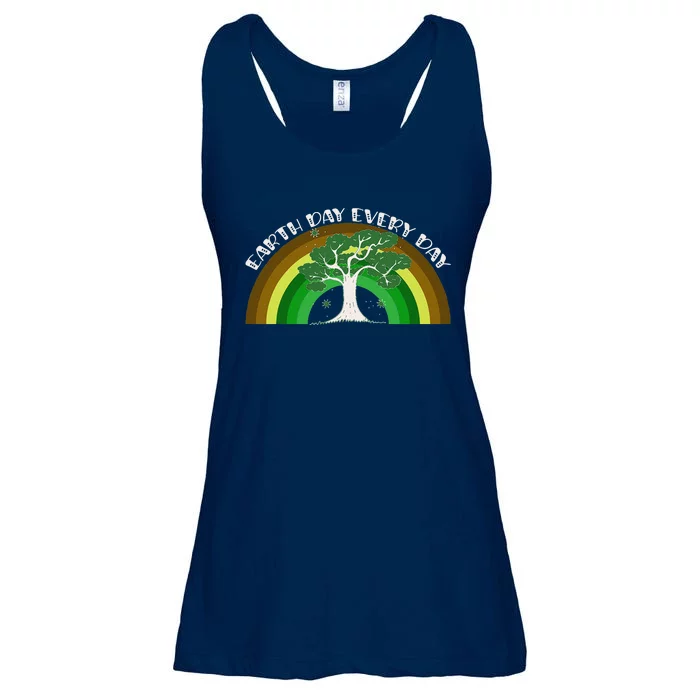 Earth Day Every Day Rainbow Tree Ladies Essential Flowy Tank