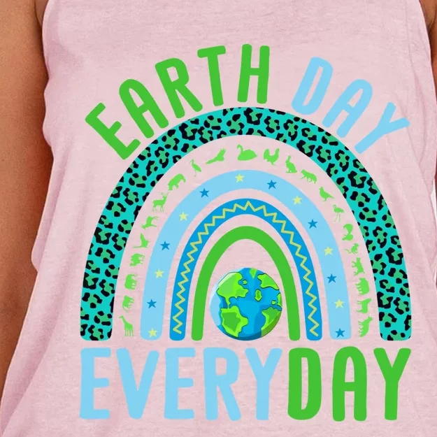 Earth Day Every Day Planet Earth Earth Day Everyday Rainbow Gift Women's Knotted Racerback Tank