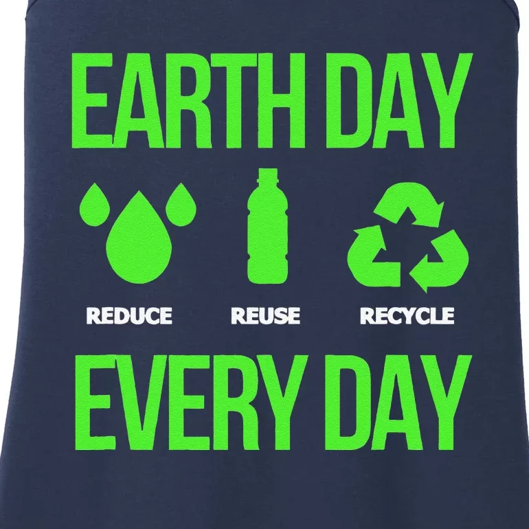 Earth Day Every Day Reduce Reuse Recycle Environmentalists Ladies Essential Tank