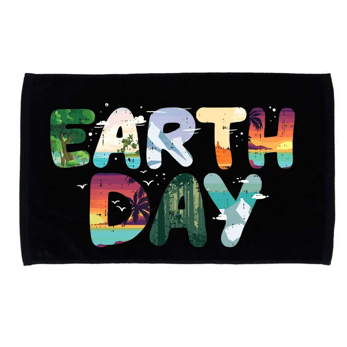 Earth Day Elements Nature Global Warming Microfiber Hand Towel