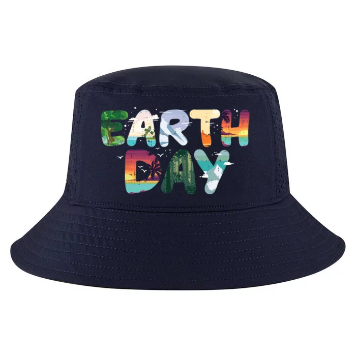 Earth Day Elements Nature Global Warming Cool Comfort Performance Bucket Hat