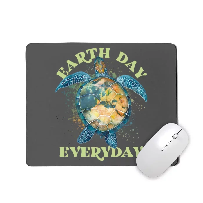 Earth Day Everyday Watercolor Sea Turtle Earth Mousepad