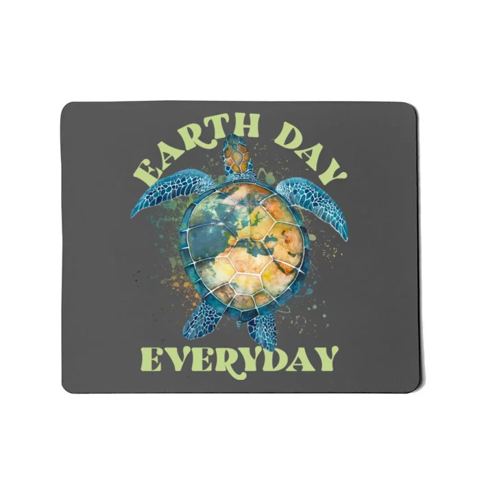 Earth Day Everyday Watercolor Sea Turtle Earth Mousepad