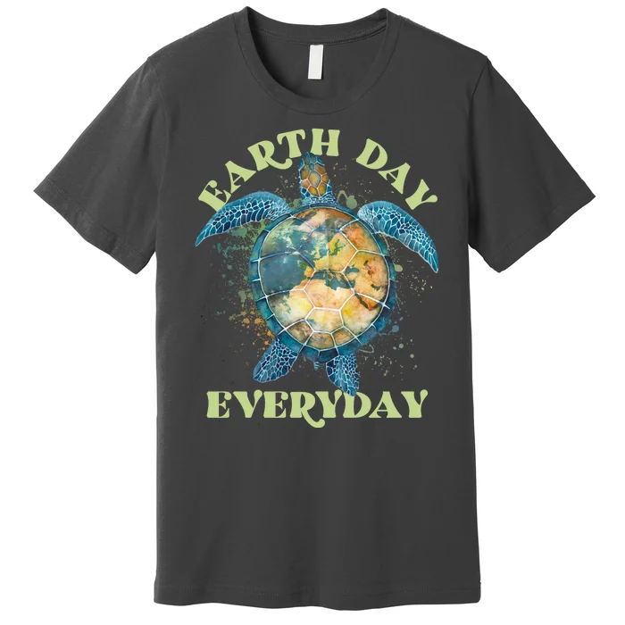 Earth Day Everyday Watercolor Sea Turtle Earth Premium T-Shirt