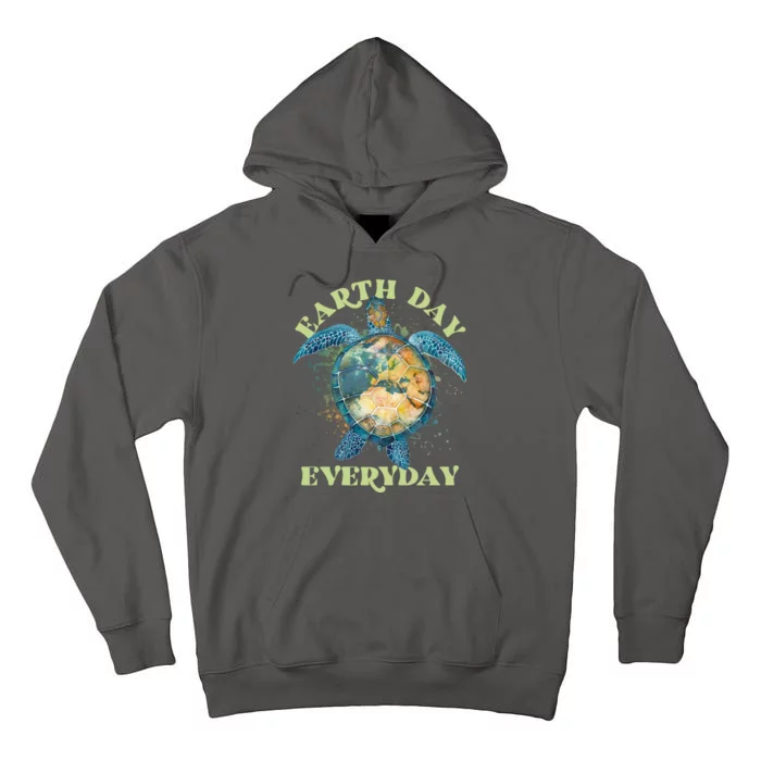 Earth Day Everyday Watercolor Sea Turtle Earth Tall Hoodie