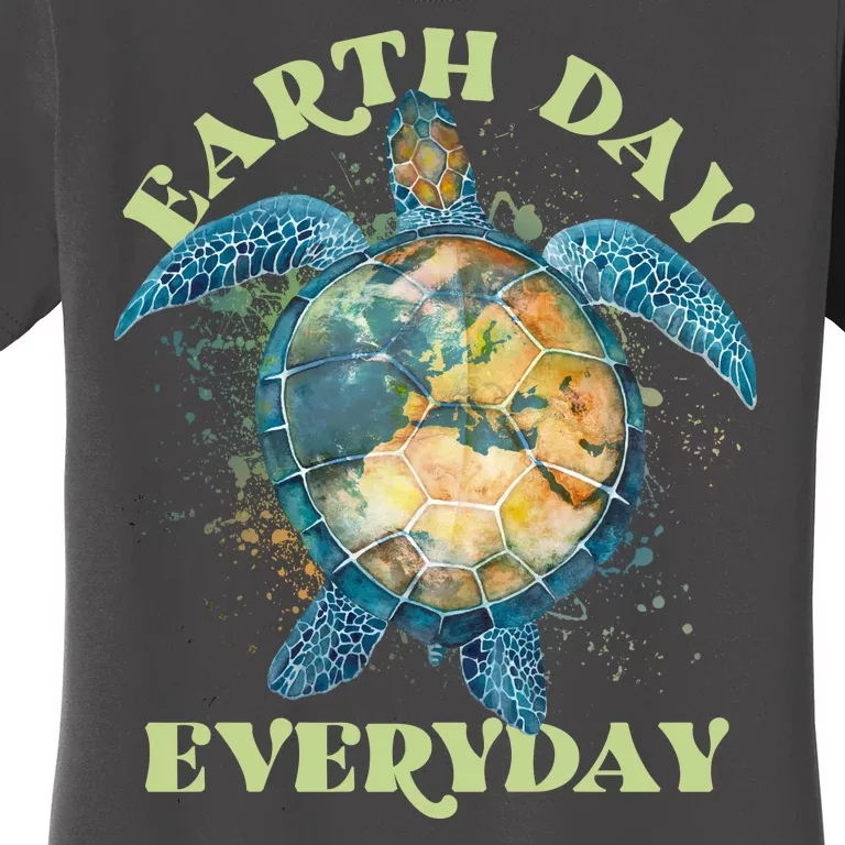 Earth Day Everyday Watercolor Sea Turtle Earth Women's T-Shirt