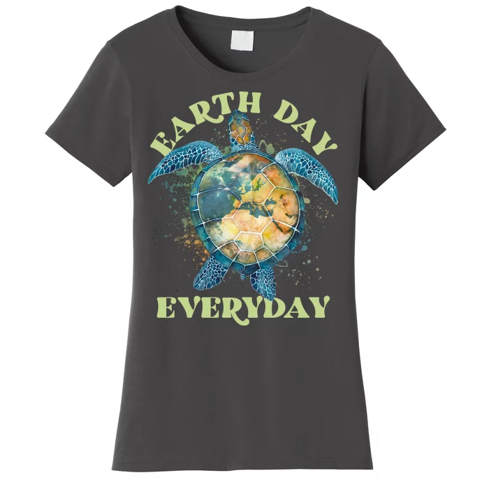 Earth Day Everyday Watercolor Sea Turtle Earth Women's T-Shirt