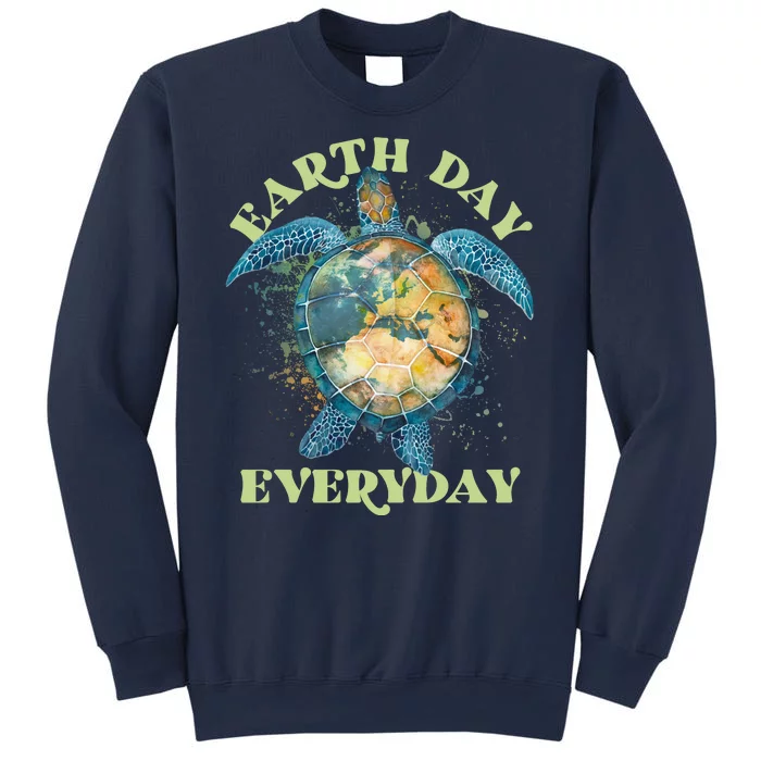 Earth Day Everyday Watercolor Sea Turtle Earth Sweatshirt