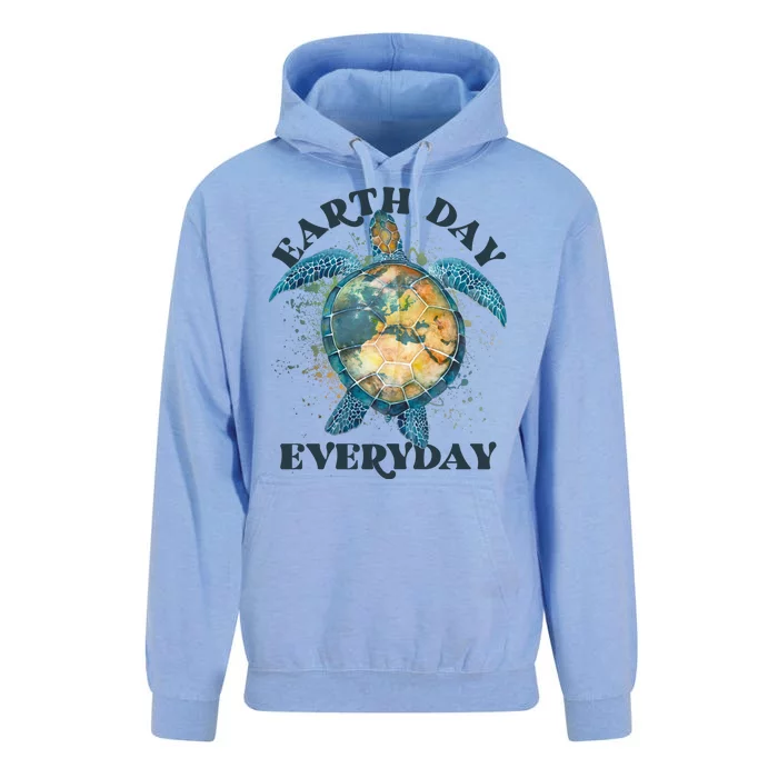 Earth Day Everyday Watercolor Sea Turtle Earth Unisex Surf Hoodie