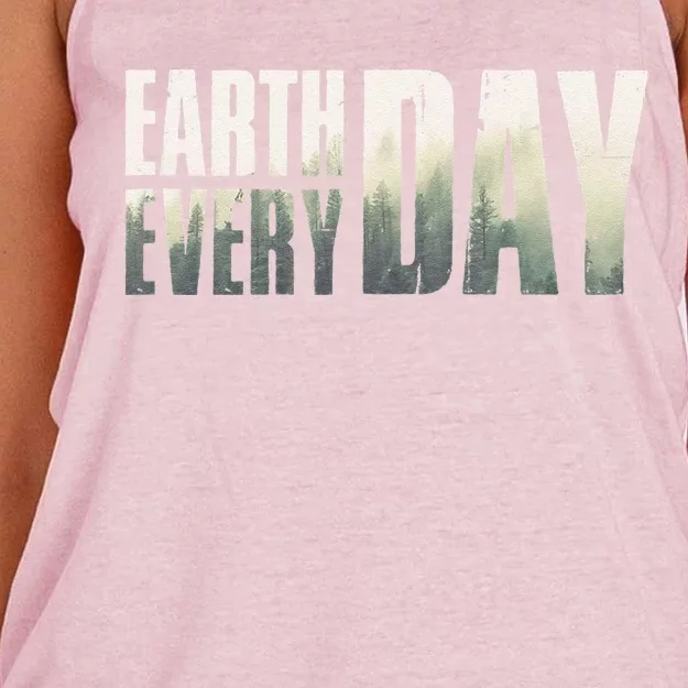 Earth Day Everyday Protect The Planet Women's Knotted Racerback Tank