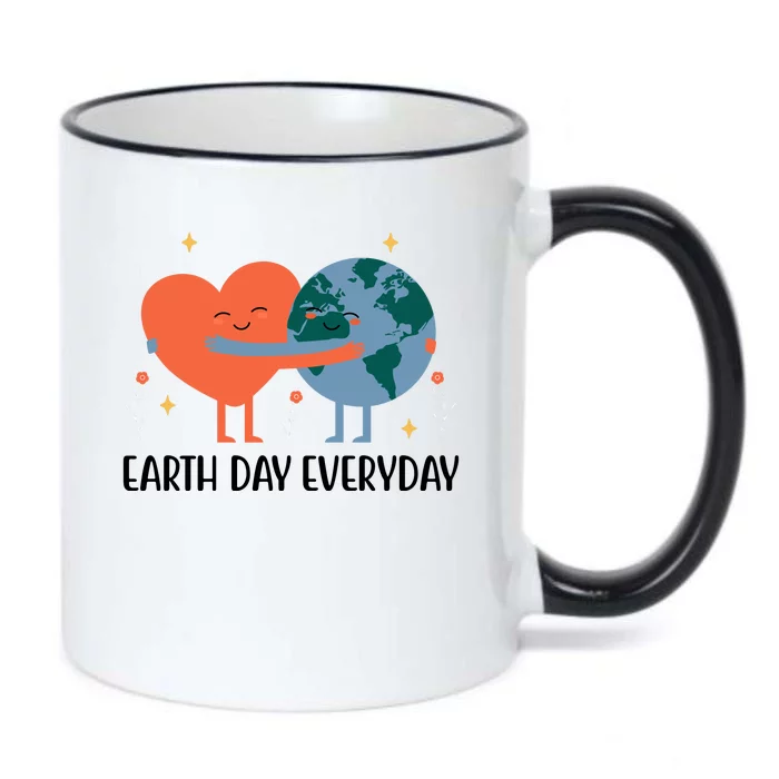 Earth Day Everyday Cute Heart Black Color Changing Mug