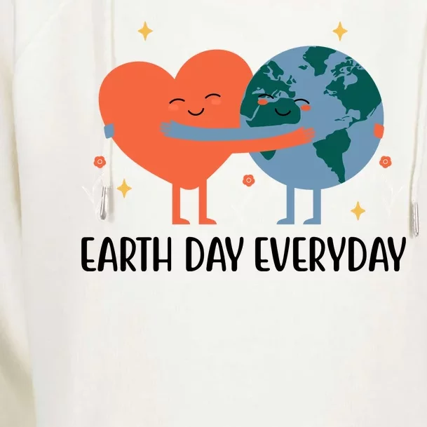 Earth Day Everyday Cute Heart Womens Funnel Neck Pullover Hood