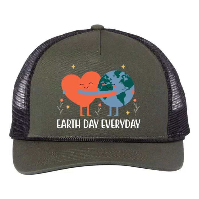 Earth Day Everyday Cute Heart Retro Rope Trucker Hat Cap