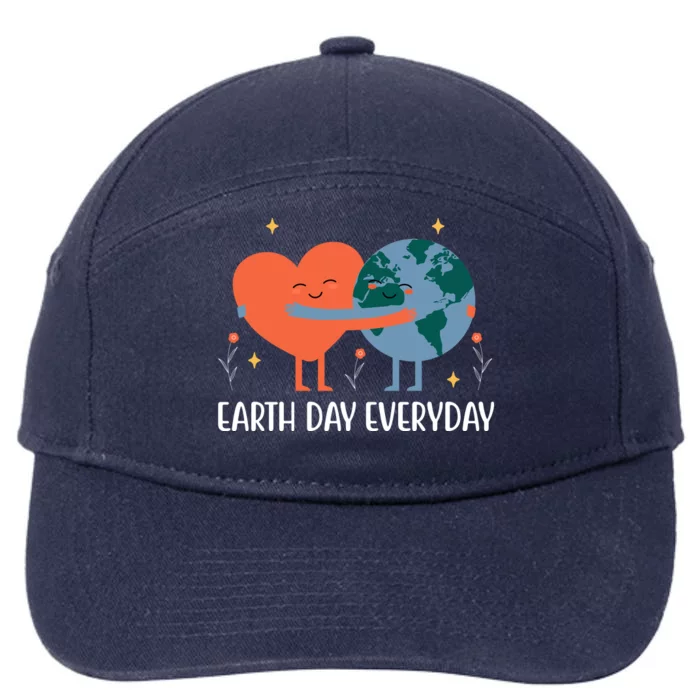 Earth Day Everyday Cute Heart 7-Panel Snapback Hat