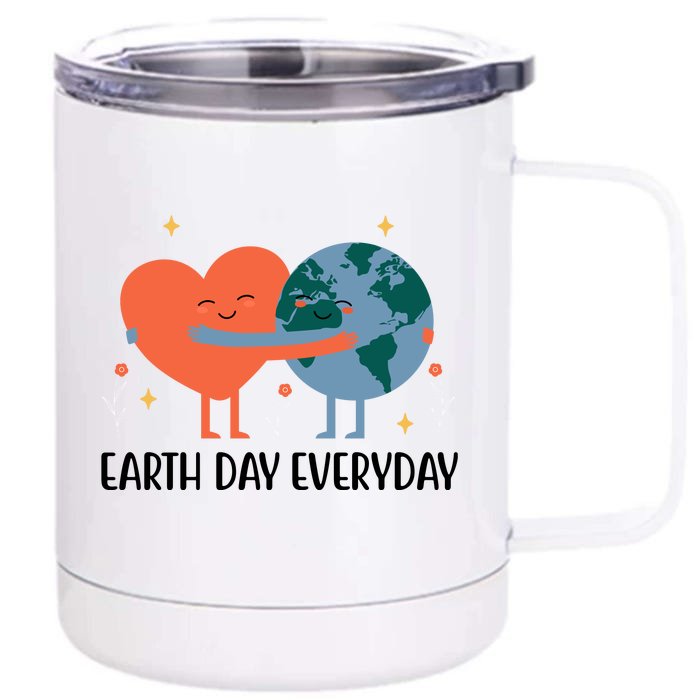 Earth Day Everyday Cute Heart Front & Back 12oz Stainless Steel Tumbler Cup