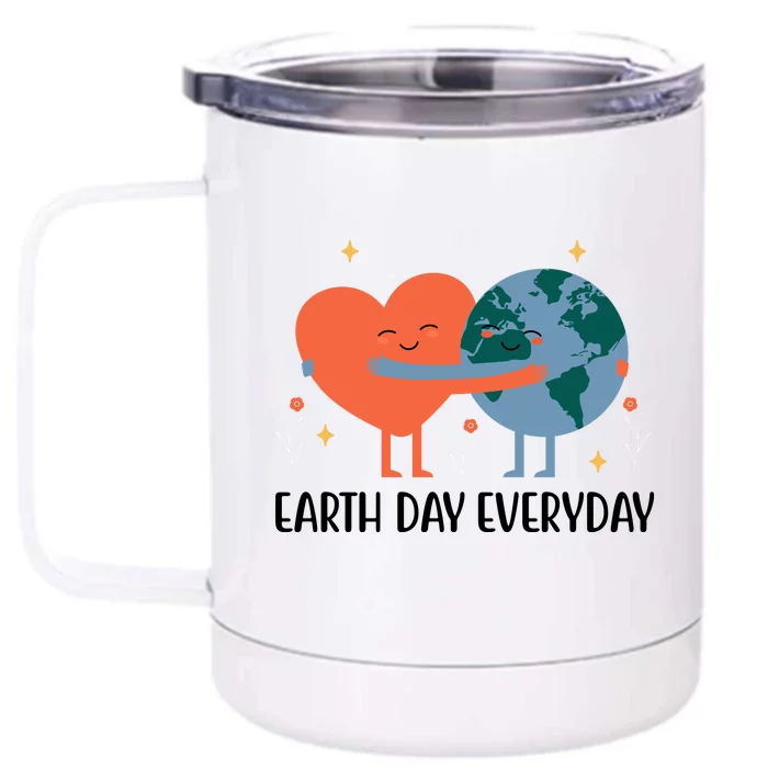 Earth Day Everyday Cute Heart Front & Back 12oz Stainless Steel Tumbler Cup