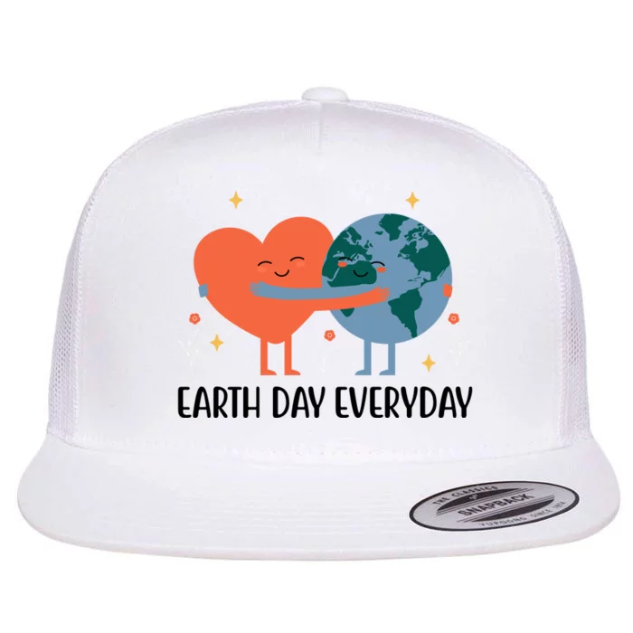 Earth Day Everyday Cute Heart Flat Bill Trucker Hat