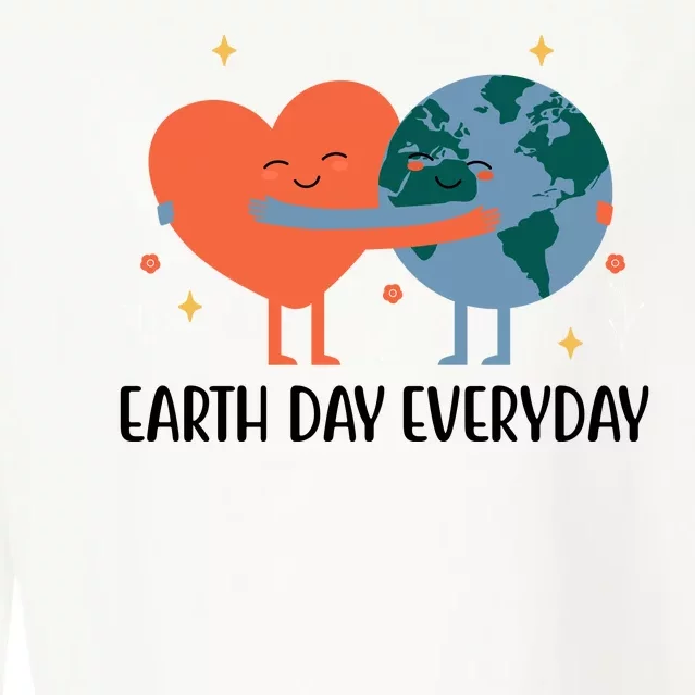 Earth Day Everyday Cute Heart Cropped Pullover Crew