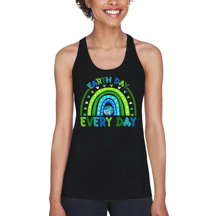 Earth Day Everyday Earth Day Rainbow Save The Planet Women's Racerback Tank