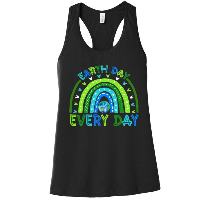 Earth Day Everyday Earth Day Rainbow Save The Planet Women's Racerback Tank