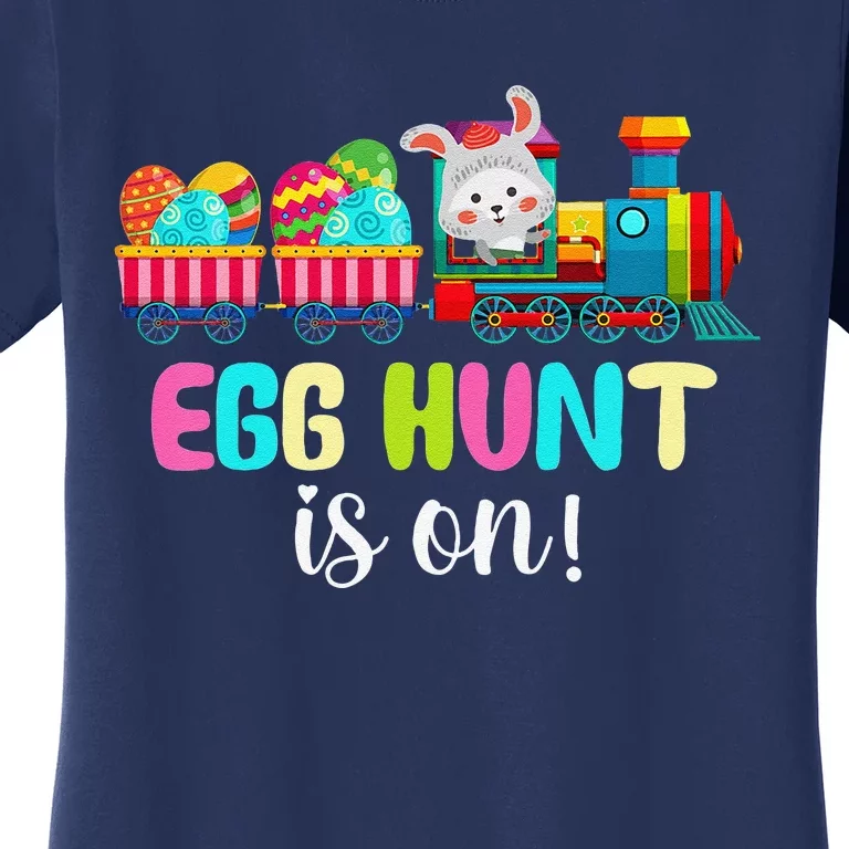 Easter Day Egg Hunt Is On Bunny Ear Train Apparel Women's T-Shirt