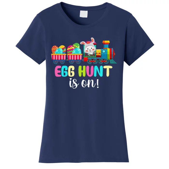 Easter Day Egg Hunt Is On Bunny Ear Train Apparel Women's T-Shirt