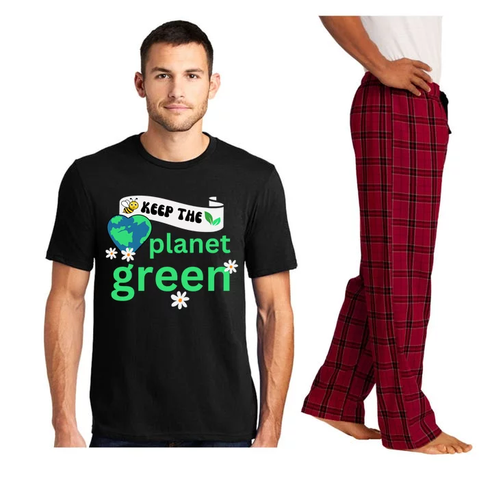 Earth Day Environtalist Bee Keep The Planet Green Flower Funny Gift Pajama Set