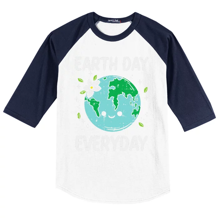 Earth Day Everyday Flower Environmentalist Women Baseball Sleeve Shirt