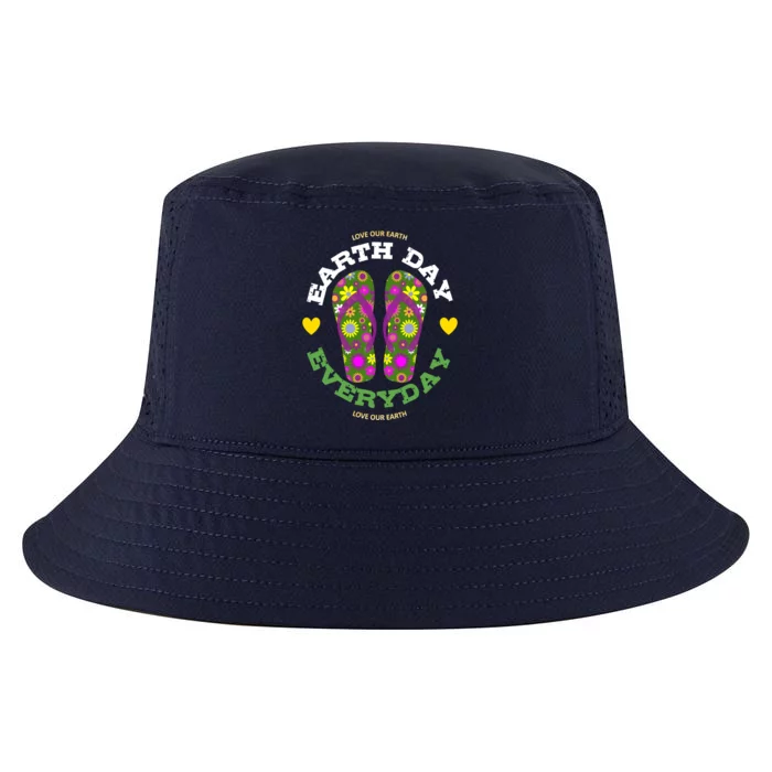 Earth Day Everyday Love Our Earth Green Flower Flip Flop Gift Cool Comfort Performance Bucket Hat