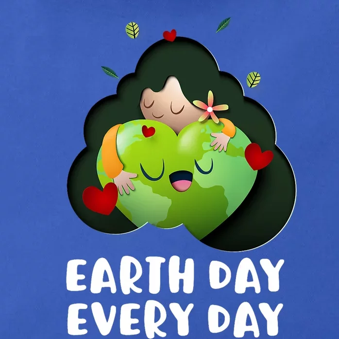 Earth Day Every Day Girl Hugging Globe Save The Planet Zip Tote Bag