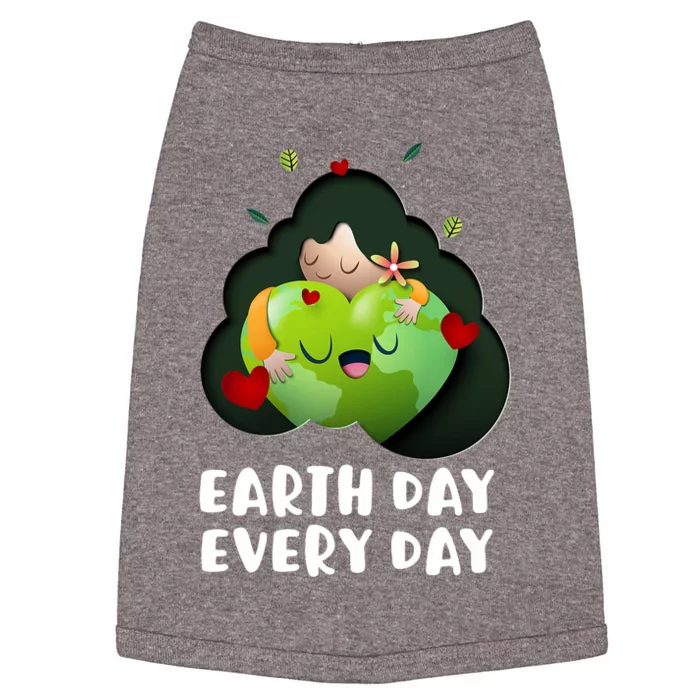 Earth Day Every Day Girl Hugging Globe Save The Planet Doggie Tank