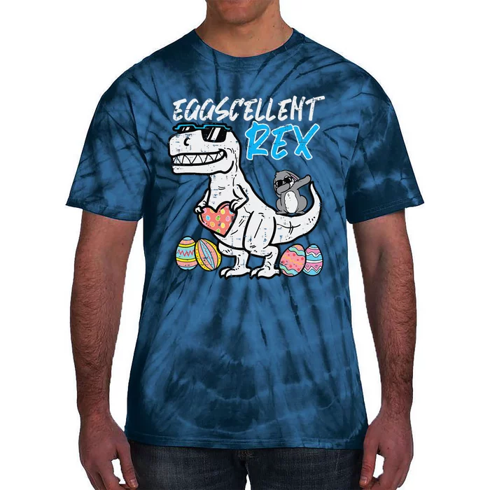 Easter Dino Eggcellent Bunny Dab Cute Trex Tie-Dye T-Shirt