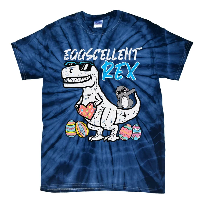 Easter Dino Eggcellent Bunny Dab Cute Trex Tie-Dye T-Shirt